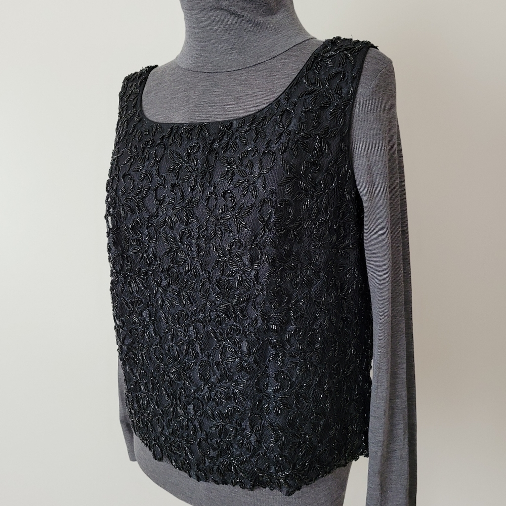 Vintage W&J Wilson Beaded Sleeveless Blouse
